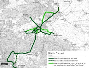 Schéma de synthèse des propositions d'itinéraires cyclables intercommunaux