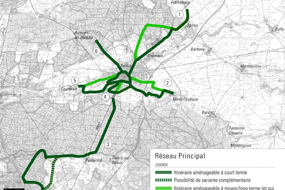 Schéma de synthèse des propositions d'itinéraires cyclables intercommunaux