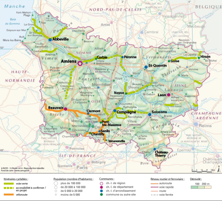 carte des VVV en Picardie