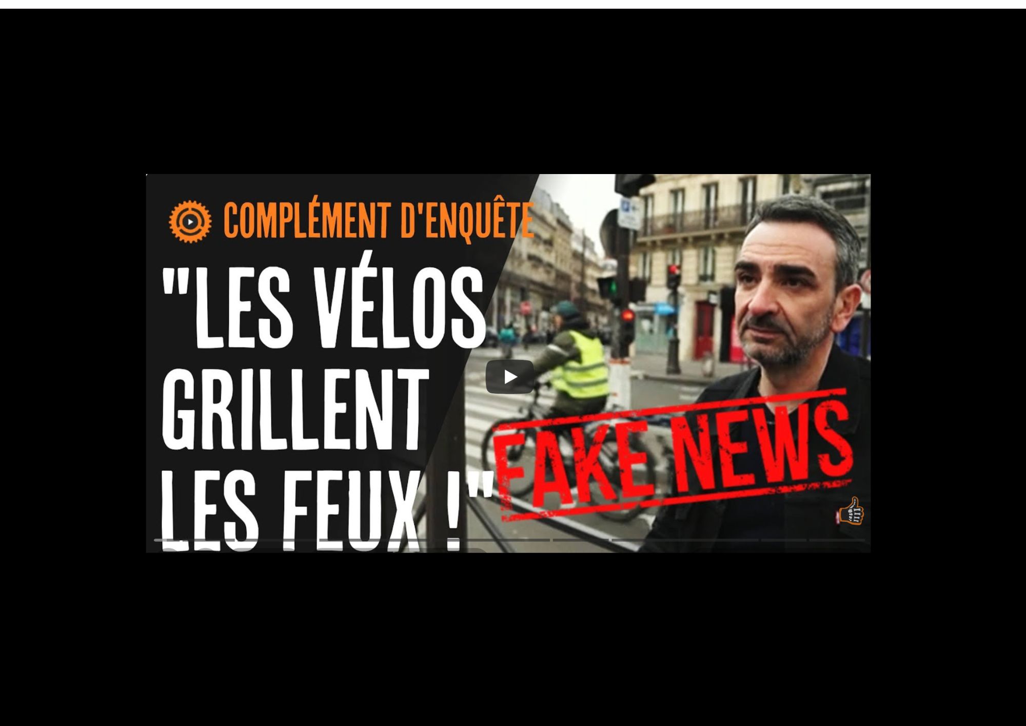 « Oui, mais les cyclistes…ils grillent les feux »