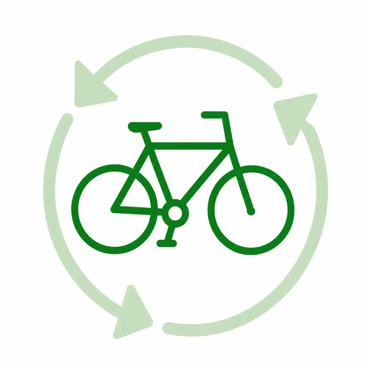 Un vélo entouré de flèches symbolisant le don et le réemploi